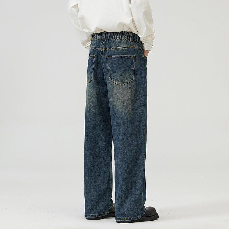 Men And Women Washed-out Vintage Wide-leg Pants Men And Women Washed-out Vintage Wide-leg Pants