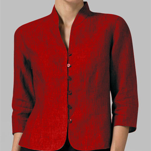 Cotton And Linen Short Women's Jackets Cotton And Linen Short Women's Jackets
