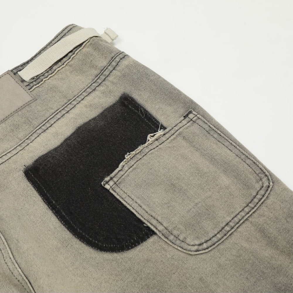 Spray Paint Distressed Dirty Jeans For Men Spray Paint Distressed Dirty Jeans For Men