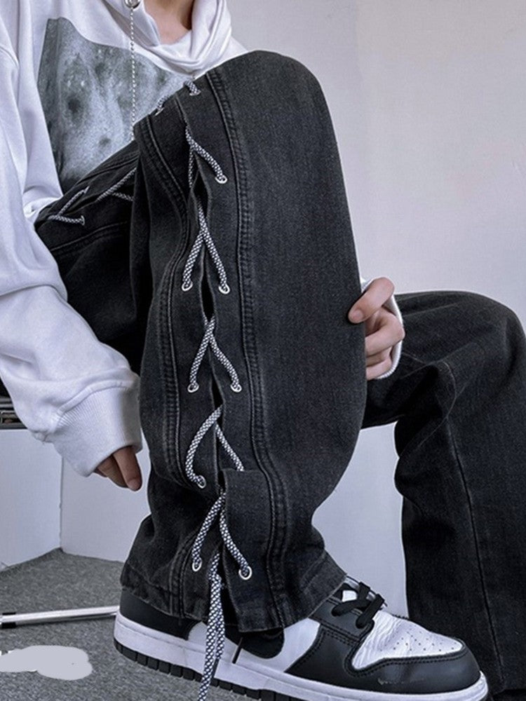 Hiphop High Street American Jeans Design Niche Wide Leg Pants For Men Hiphop High Street American Jeans Design Niche Wide Leg Pants For Men