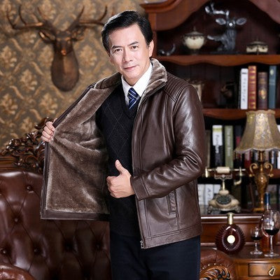 Winter Middle Aged Men PU Wallet Jacket Winter Middle Aged Men PU Wallet Jacket