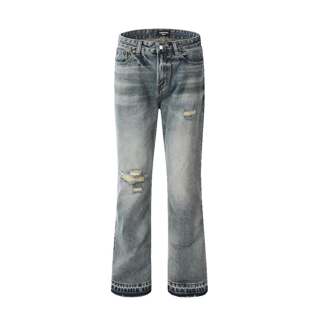 Loose Straight Ripped Jeans For Men Loose Straight Ripped Jeans For Men
