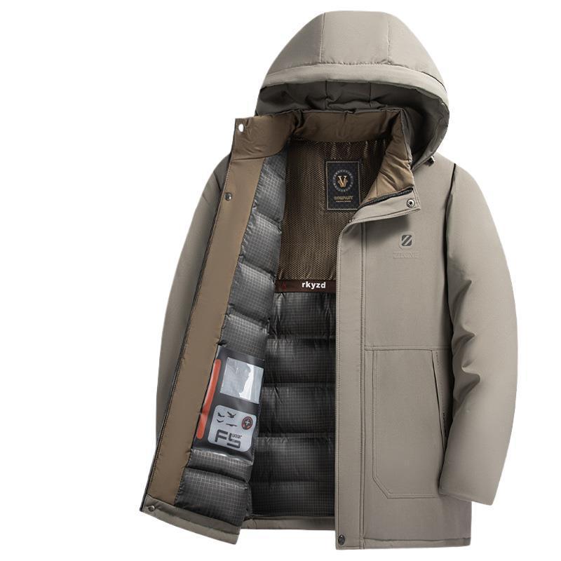 Winter Mid-length Fleece-lined Thick Down Jacket Winter Mid-length Fleece-lined Thick Down Jacket
