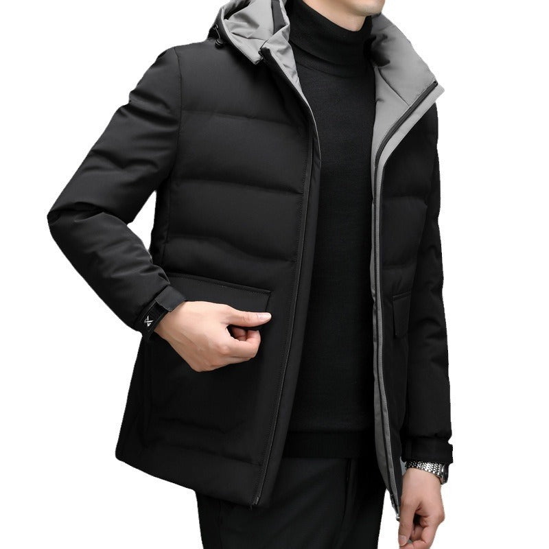 Thick Down Jacket Men's Short Detachable Hat Warm Thick Down Jacket Men's Short Detachable Hat Warm