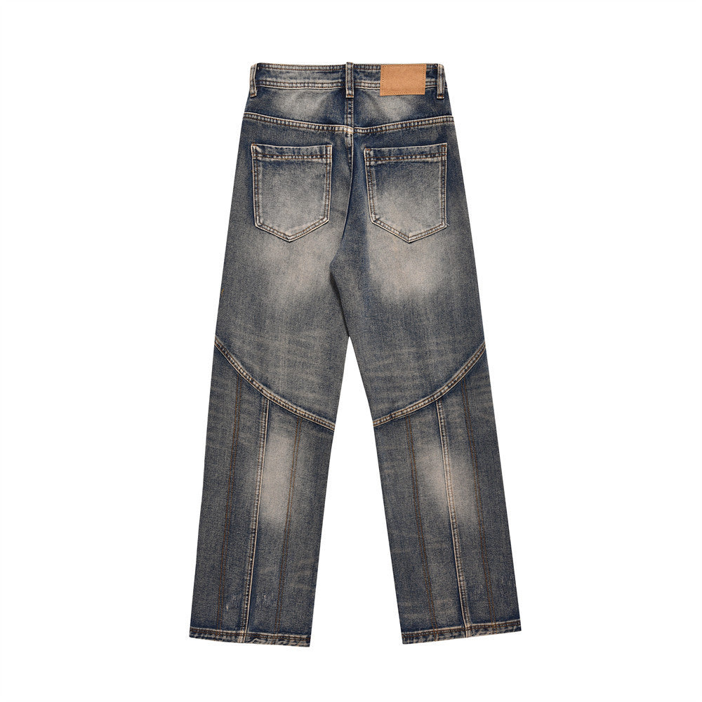 Fashion Personalized Washed Worn Jeans Men Fashion Personalized Washed Worn Jeans Men