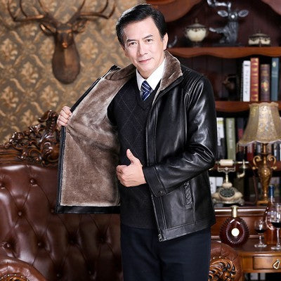 Winter Middle Aged Men PU Wallet Jacket Winter Middle Aged Men PU Wallet Jacket