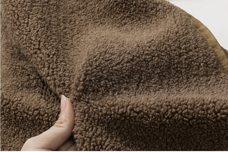 Men Lamb Wool Coat With Velvet Padded Men Lamb Wool Coat With Velvet Padded