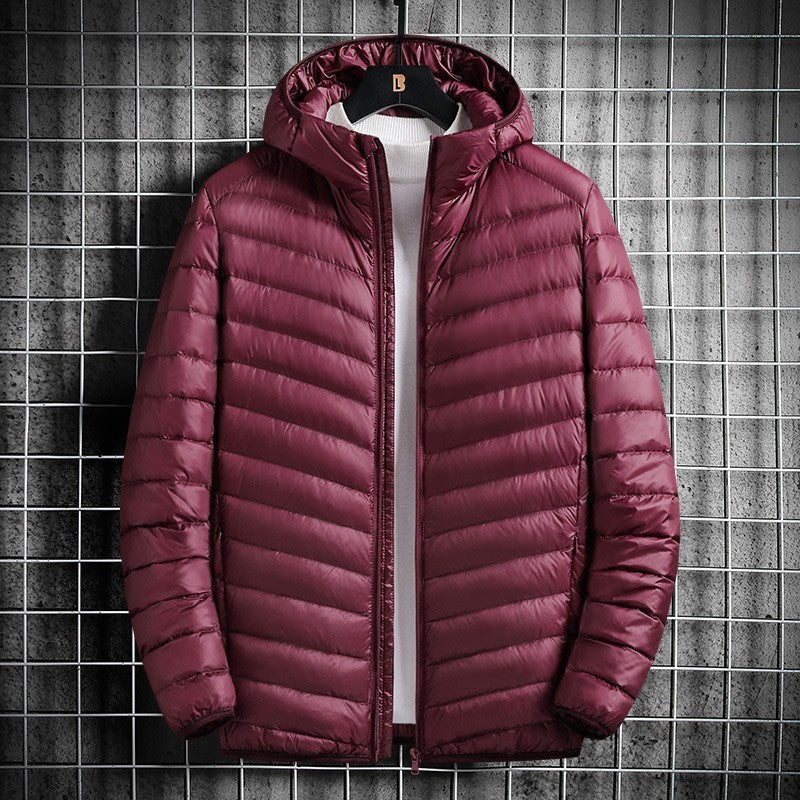 Men's Hooded Cotton Jacket Short Lightweight Cotton Coat Men's Hooded Cotton Jacket Short Lightweight Cotton Coat