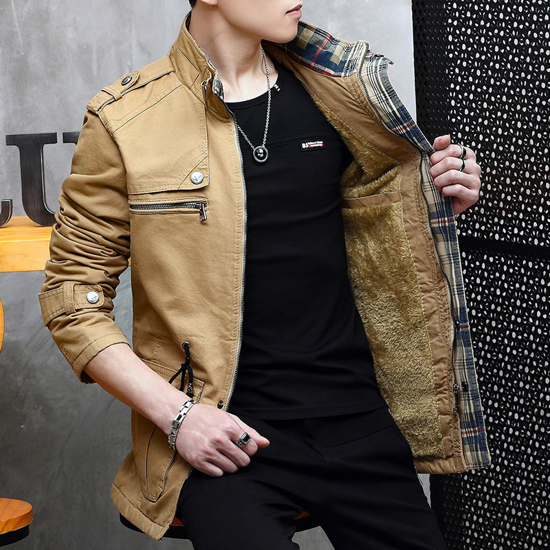 Military Jacket Young Men''s Korean Slim Fit Military Green Casual Military Jacket Young Men''s Korean Slim Fit Military Green Casual