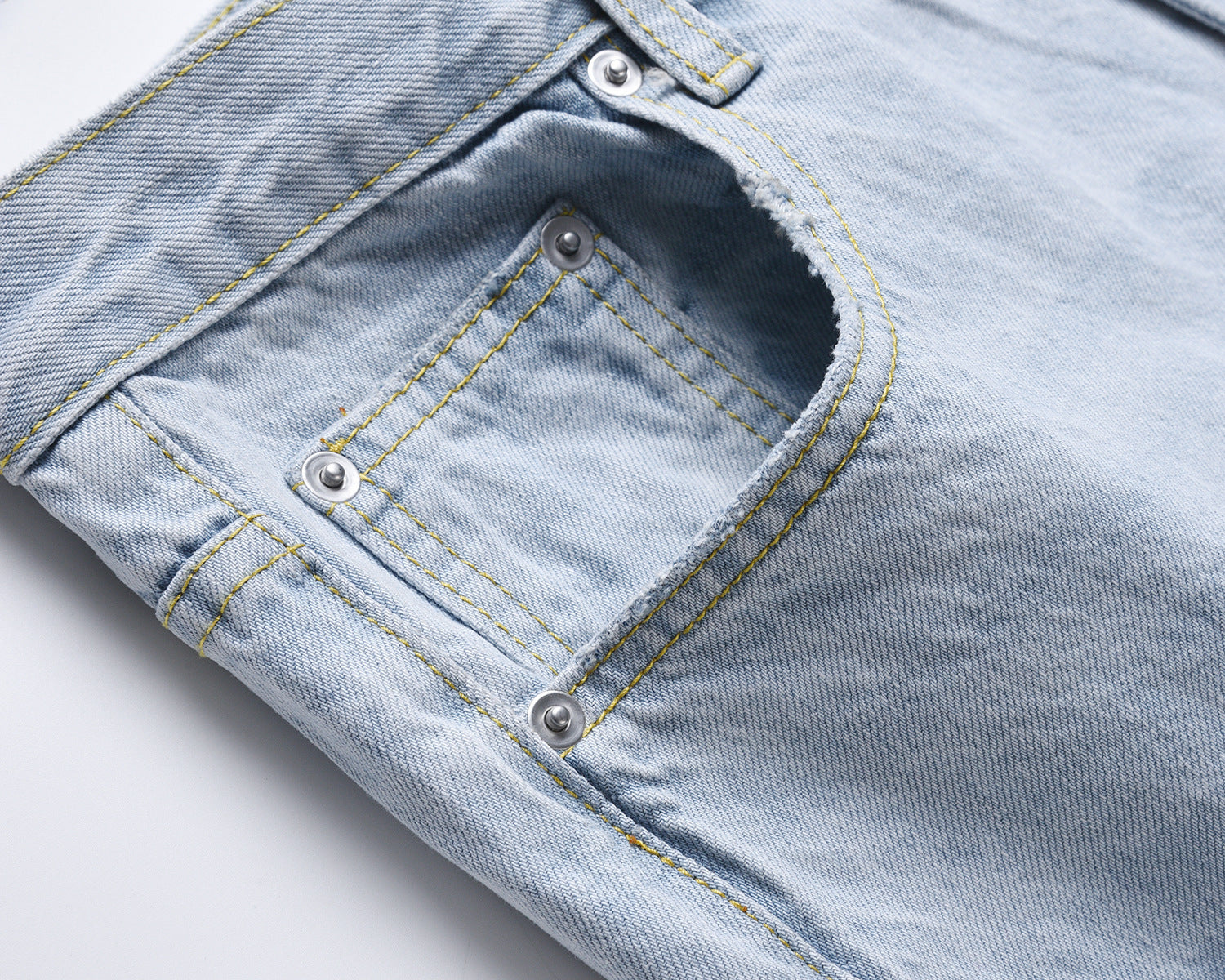 Water Washed Hole Stitching Bootleg Pants Jeans Water Washed Hole Stitching Bootleg Pants Jeans