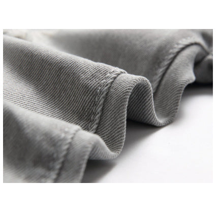 Boys Light Gray Ripped Straight Pants Denim Trousers Boys Light Gray Ripped Straight Pants Denim Trousers