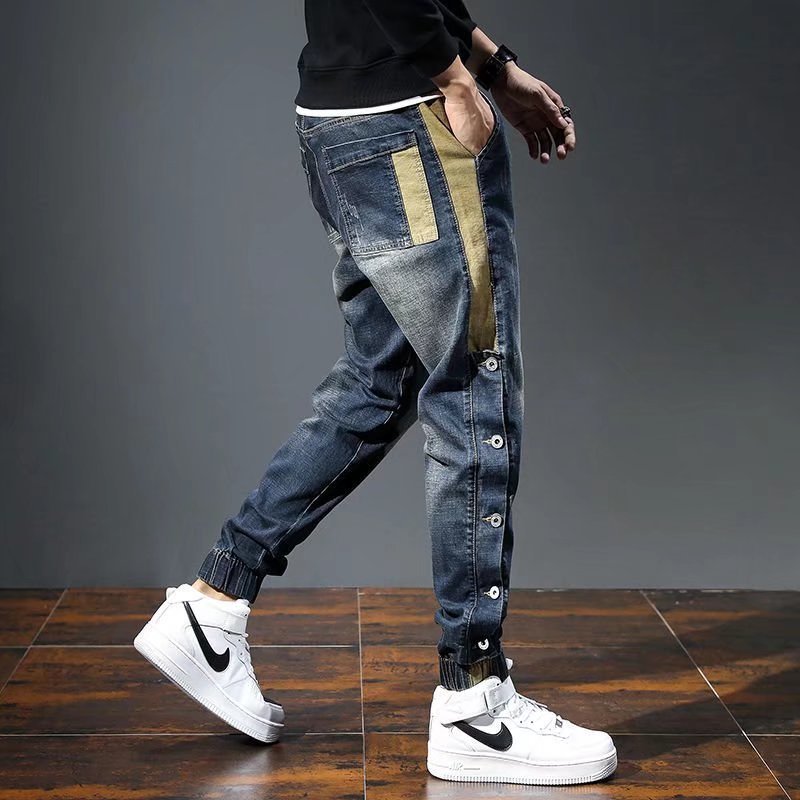 Jeans Men's Cropped Harem Pants Jeans Men's Cropped Harem Pants