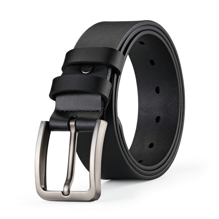 Cowhide Pin Buckle Belt Men's Single-layer Leather Punching Belt Cowhide Pin Buckle Belt Men's Single-layer Leather Punching Belt