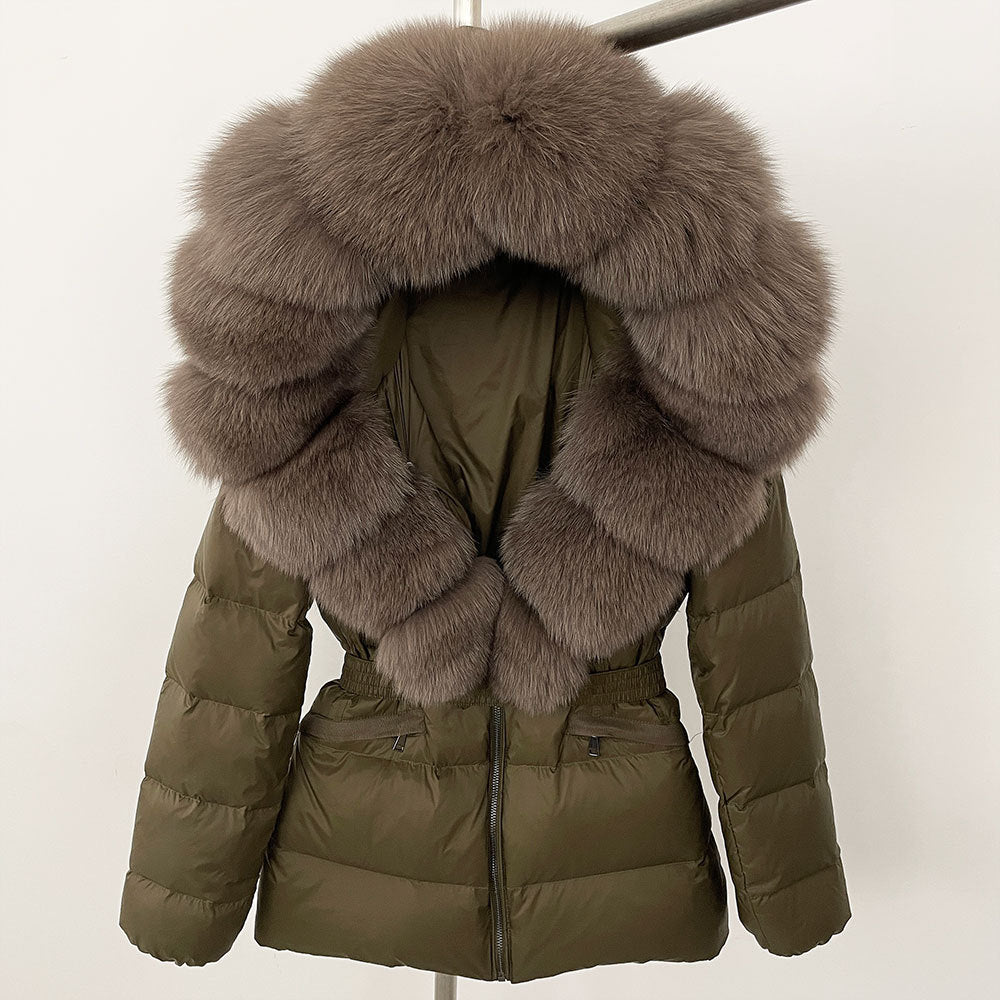 Short Women's Thickened Slim Fit Waist-tight Fur Down Jacket Short Women's Thickened Slim Fit Waist-tight Fur Down Jacket