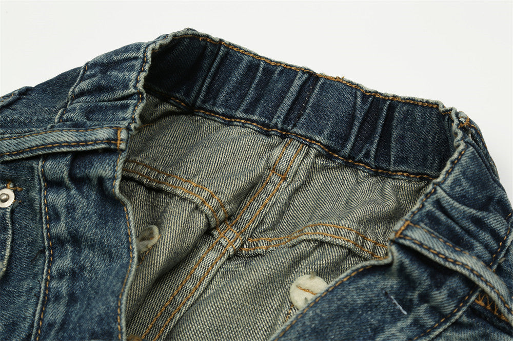 Fashion American Retro Washed Jeans Men Fashion American Retro Washed Jeans Men