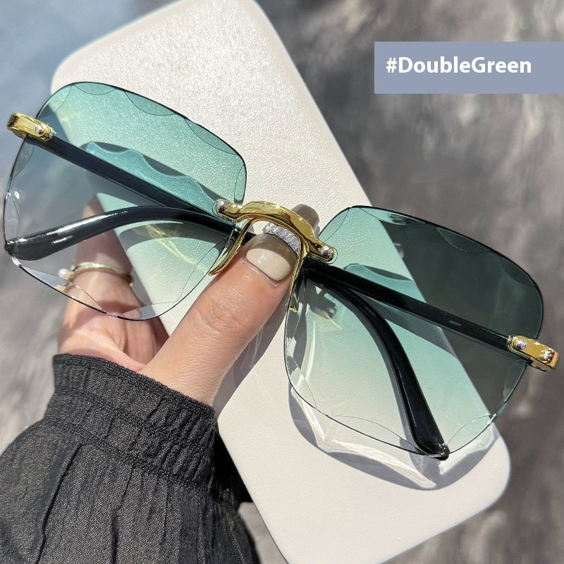 Frameless Trimming Internet-famous Sunglasses Women Frameless Trimming Internet-famous Sunglasses Women