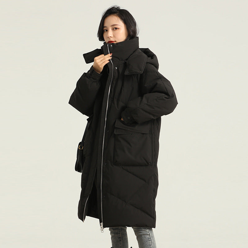 White Duck Down High-end Warm Women's Slimming Pinghu Coat White Duck Down High-end Warm Women's Slimming Pinghu Coat