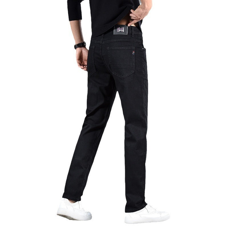 New Slim Fit Youth Casual Straight-leg Cotton Jeans Men New Slim Fit Youth Casual Straight-leg Cotton Jeans Men