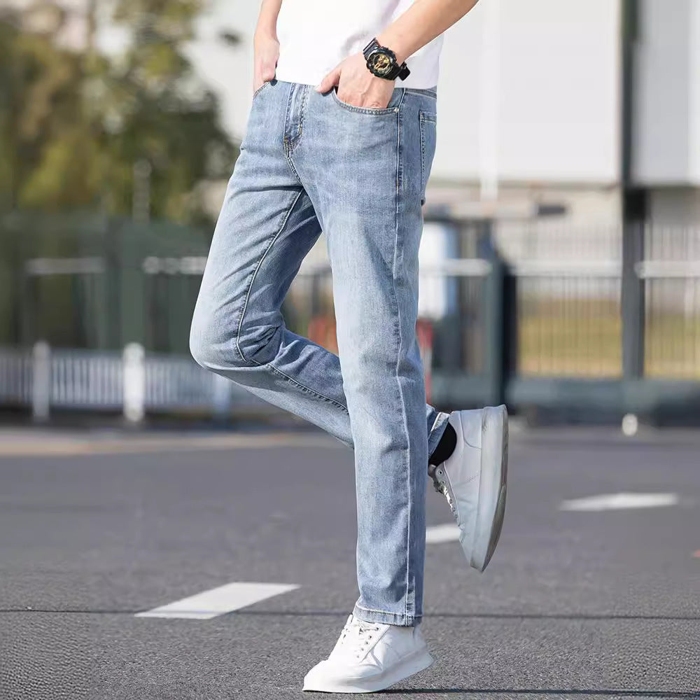 Summer Thin Jeans Men's Slim-fit Straight Trousers Summer Thin Jeans Men's Slim-fit Straight Trousers