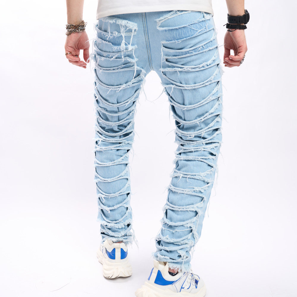 Simple Solid Color Ripped Skinny Jeans Simple Solid Color Ripped Skinny Jeans