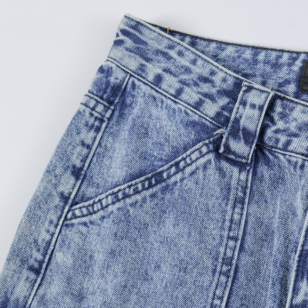 Men's Multi-pocket Functional Worn Looking Washed-out Jeans Men's Multi-pocket Functional Worn Looking Washed-out Jeans