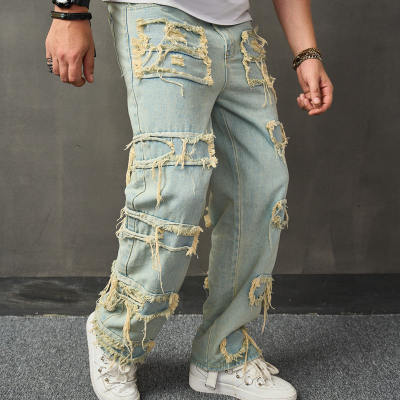 American Retro Wide Leg Jeans For Men American Retro Wide Leg Jeans For Men