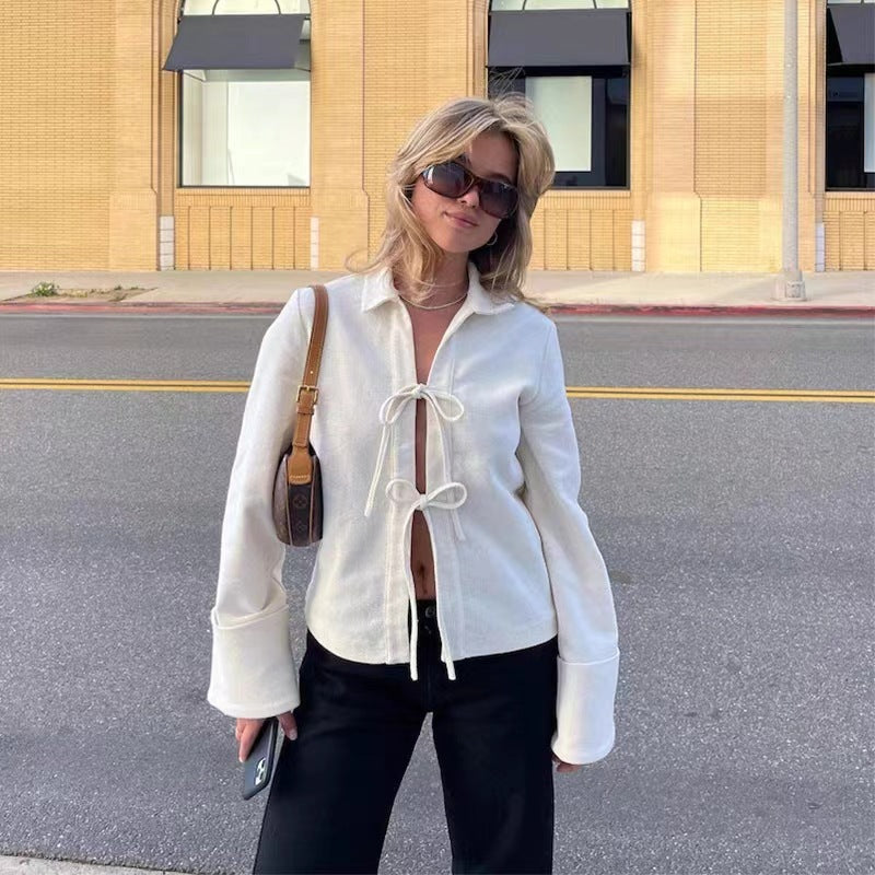 Lace-up Cardigan Single Wear Women's Jackets Lace-up Cardigan Single Wear Women's Jackets