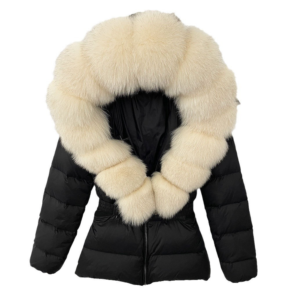 Short Women's Thickened Slim Fit Waist-tight Fur Down Jacket Short Women's Thickened Slim Fit Waist-tight Fur Down Jacket