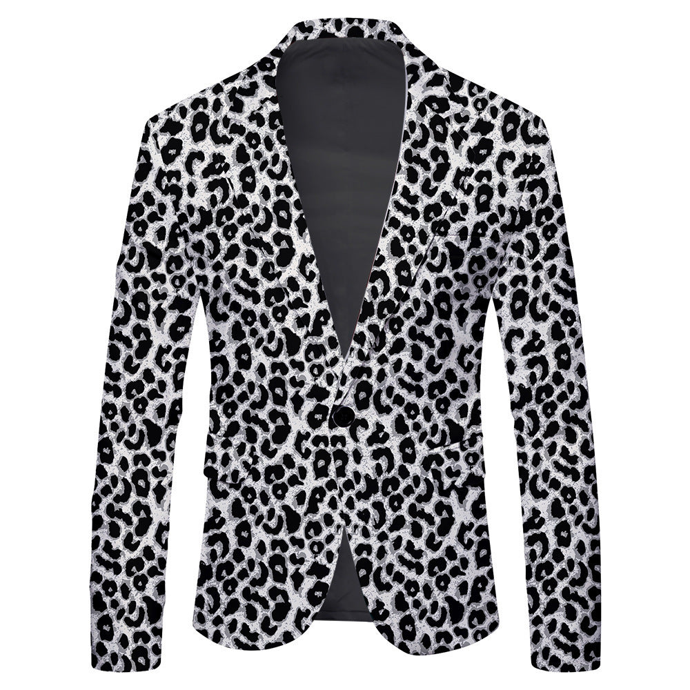 Men's Single Row One Button Polka Dot Printing Casual Suit Jacket Men's Single Row One Button Polka Dot Printing Casual Suit Jacket