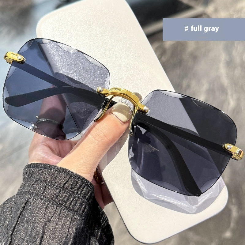 Frameless Trimming Internet-famous Sunglasses Women Frameless Trimming Internet-famous Sunglasses Women
