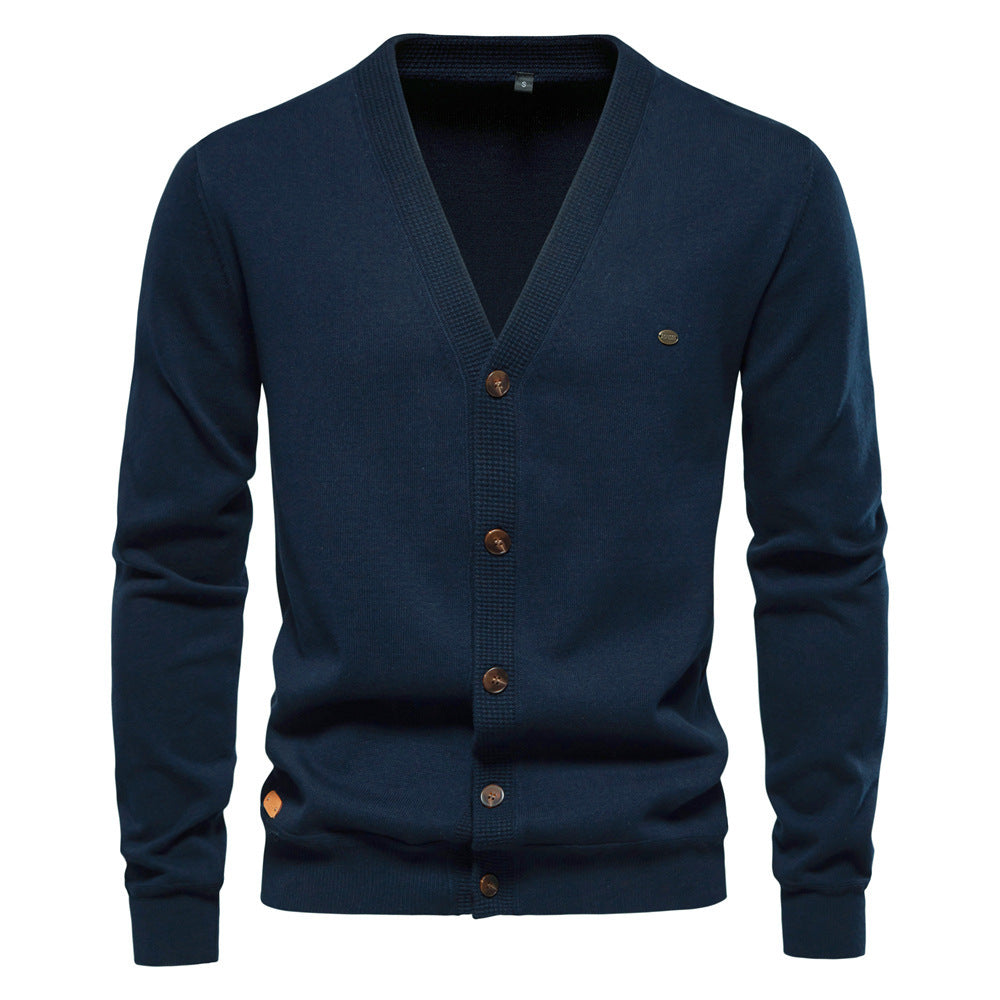 Men's Cardigan Sweater High Quality Business Pure Color Knitwear Men's Cardigan Sweater High Quality Business Pure Color Knitwear