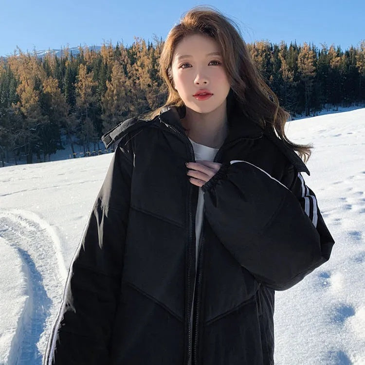 Thickened Cotton Padded Coat Hooded Zip Jacket Thickened Cotton Padded Coat Hooded Zip Jacket