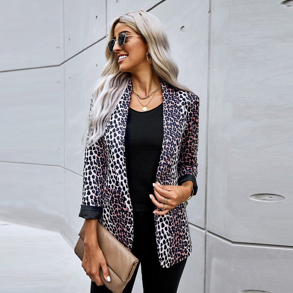 Leopard Print Small Suit Jacket Women Leopard Print Small Suit Jacket Women