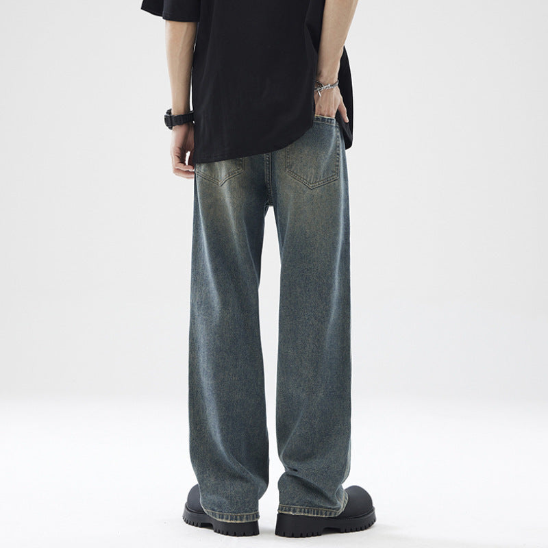 Washed Distressed Loose Jeans For Men Washed Distressed Loose Jeans For Men