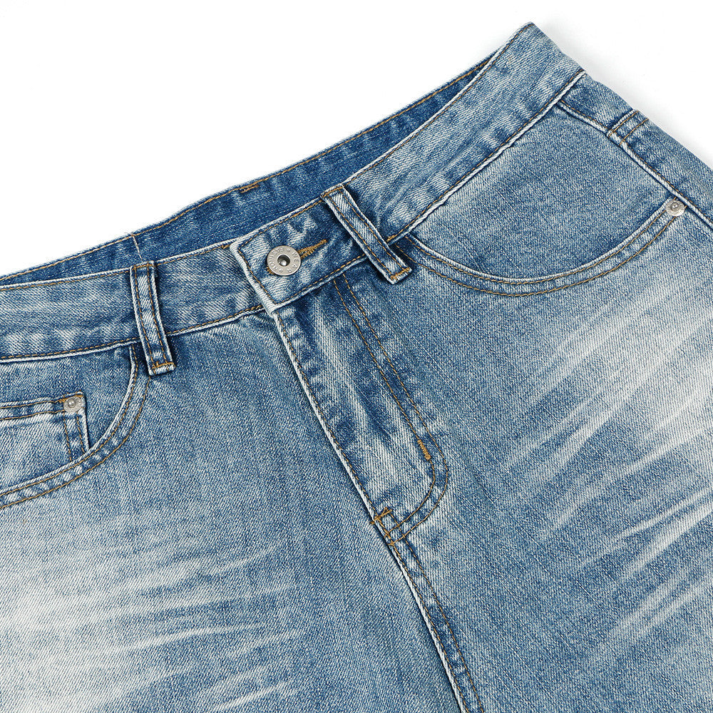Fashion Washing Gradient Wide-leg Jeans Men Fashion Washing Gradient Wide-leg Jeans Men