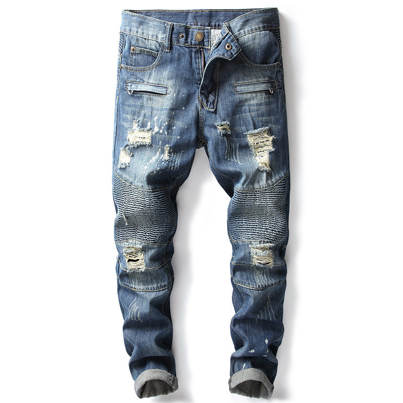 Nostalgic Motorcycle Jeans Small Straight-leg Pants Nostalgic Motorcycle Jeans Small Straight-leg Pants
