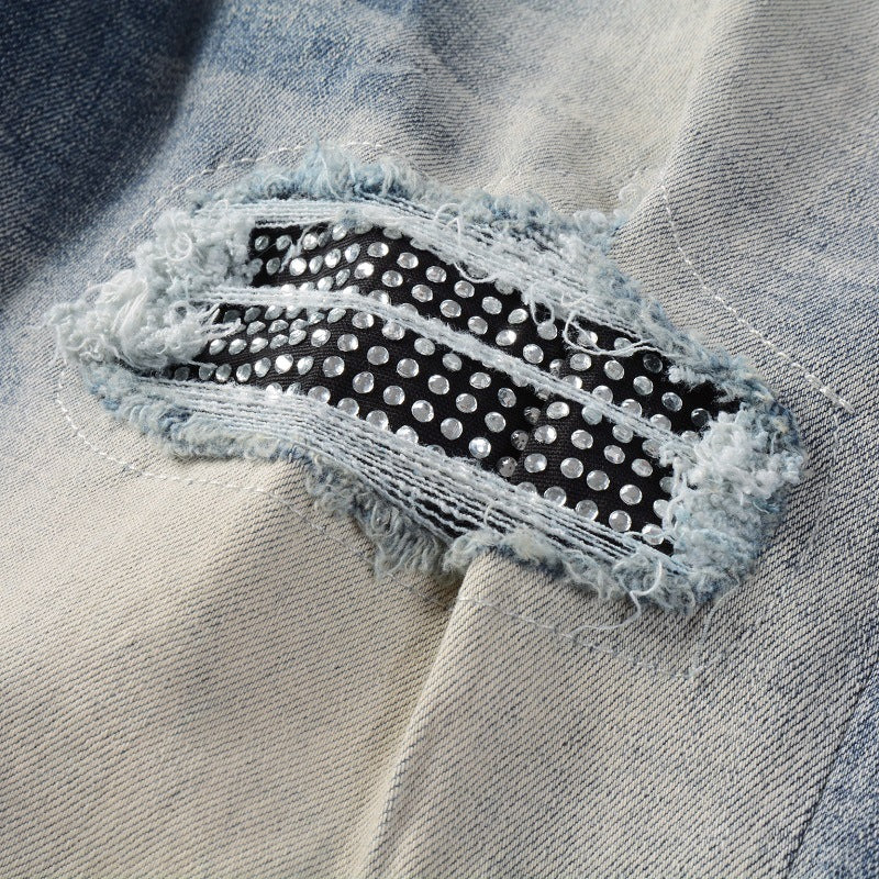American High Street Men's Jeans Men's Hole Patch American High Street Men's Jeans Men's Hole Patch