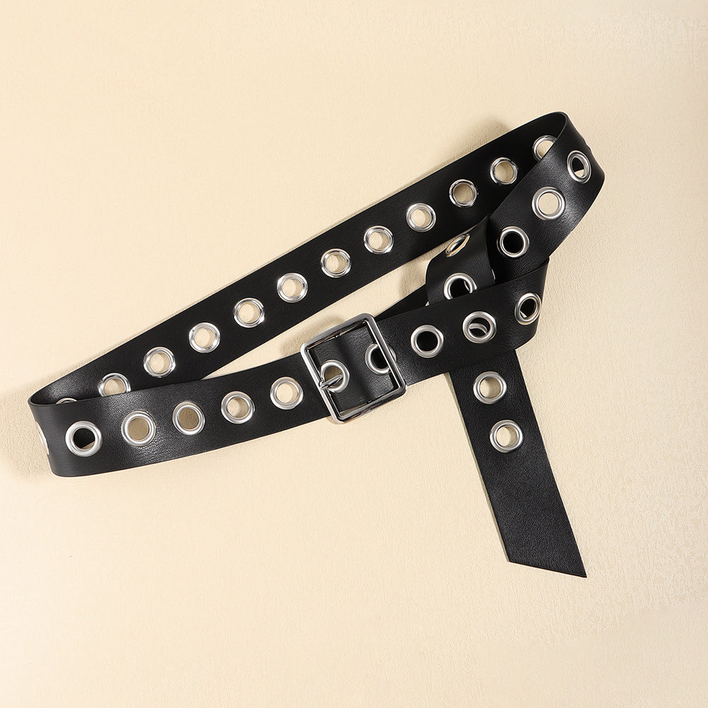 Men And Women Fashion Hollow Belt Personality Punk Style PU Soft Belt Jeans Hip Hop Accessories Men And Women Fashion Hollow Belt Personality Punk Style PU Soft Belt Jeans Hip Hop Accessories