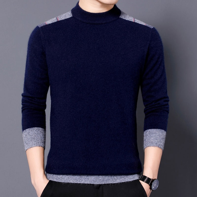 Men's Double-sided Velvet Long-sleeved Bottoming Shirt Mock Neck Sweater Men's Double-sided Velvet Long-sleeved Bottoming Shirt Mock Neck Sweater
