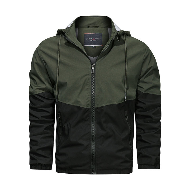 Hooded Stand Collar Casual Men Jacket Hooded Stand Collar Casual Men Jacket