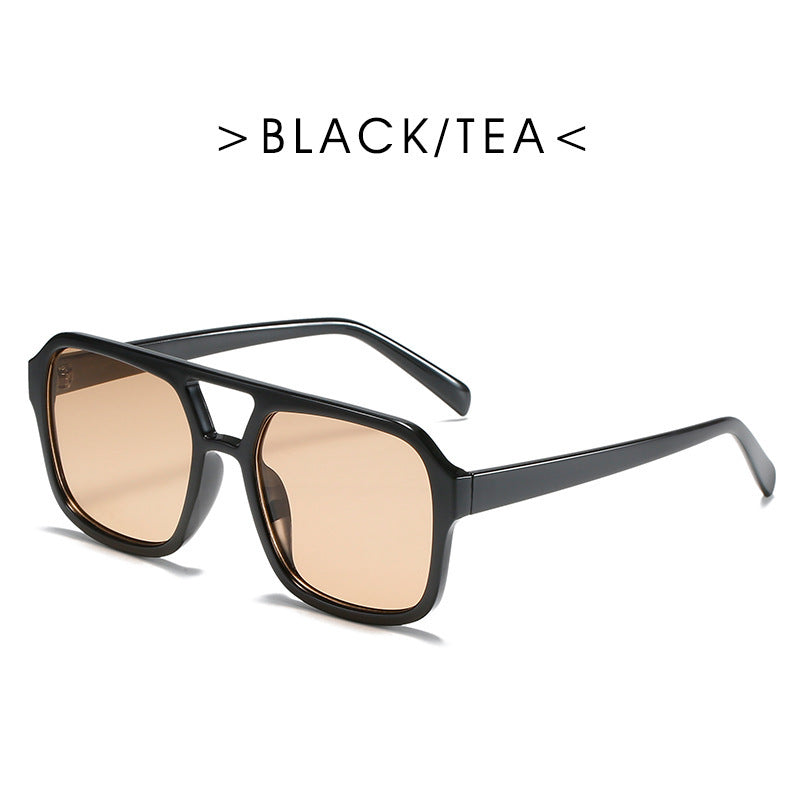 Square Double Beam Sunglasses Men And Women Retro Personality Square Double Beam Sunglasses Men And Women Retro Personality