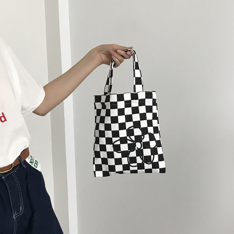 Black And White Small Handbag Ins New Canvas Handbag Women Black And White Small Handbag Ins New Canvas Handbag Women