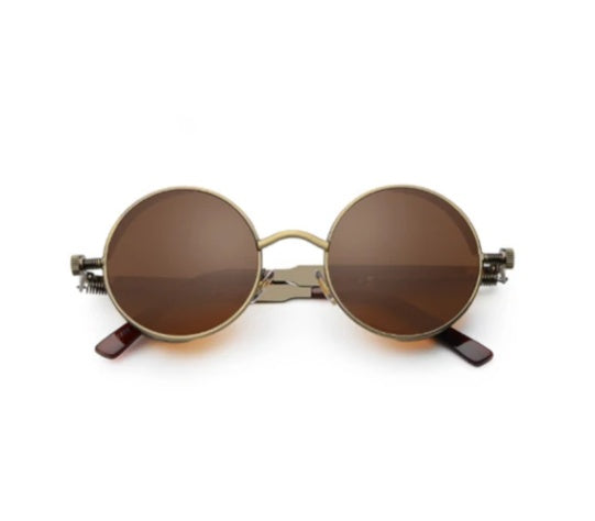 Gothic Steampunk Sunglasses For Women Men Round Lens Metal Frame Gothic Steampunk Sunglasses For Women Men Round Lens Metal Frame