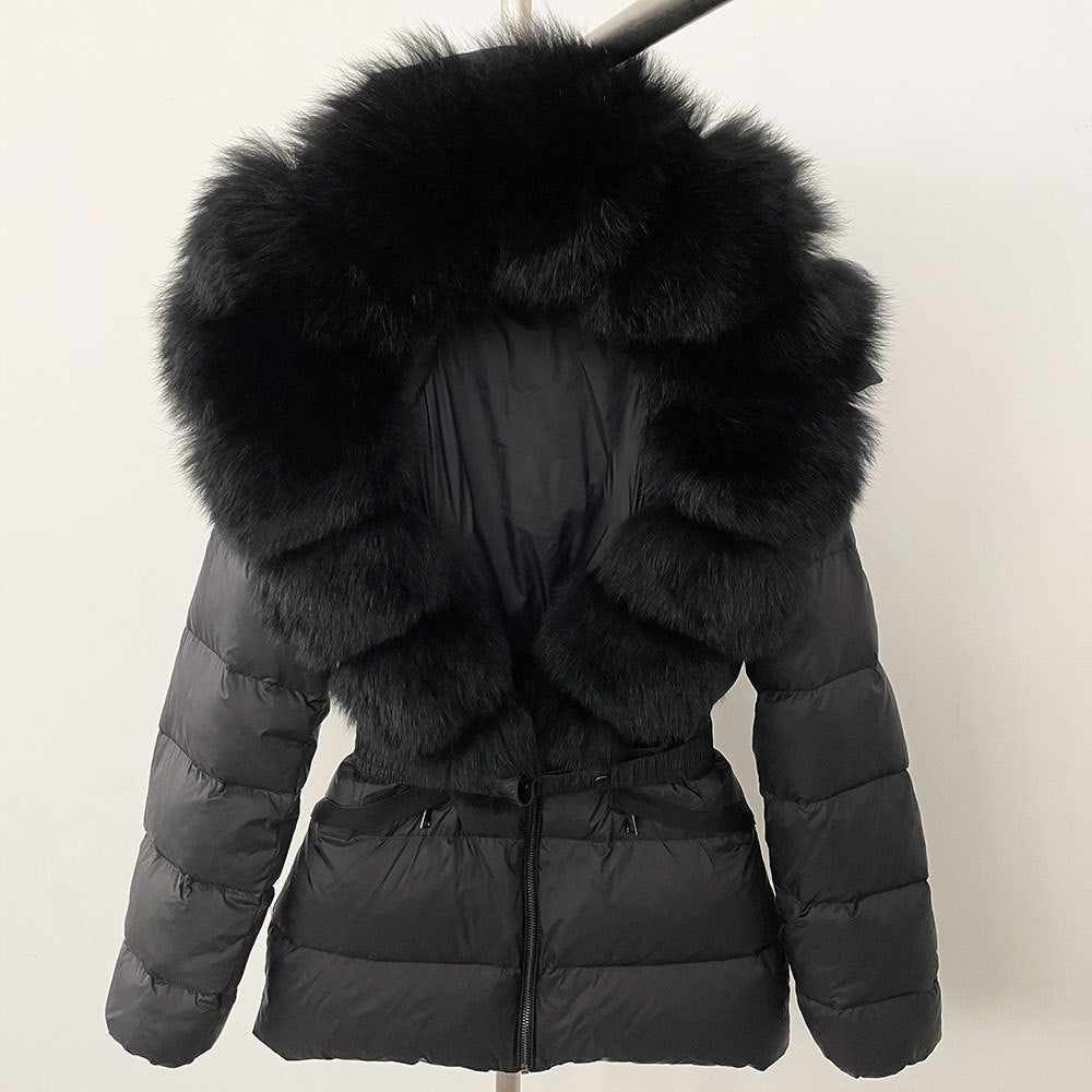 Short Women's Thickened Slim Fit Waist-tight Fur Down Jacket Short Women's Thickened Slim Fit Waist-tight Fur Down Jacket