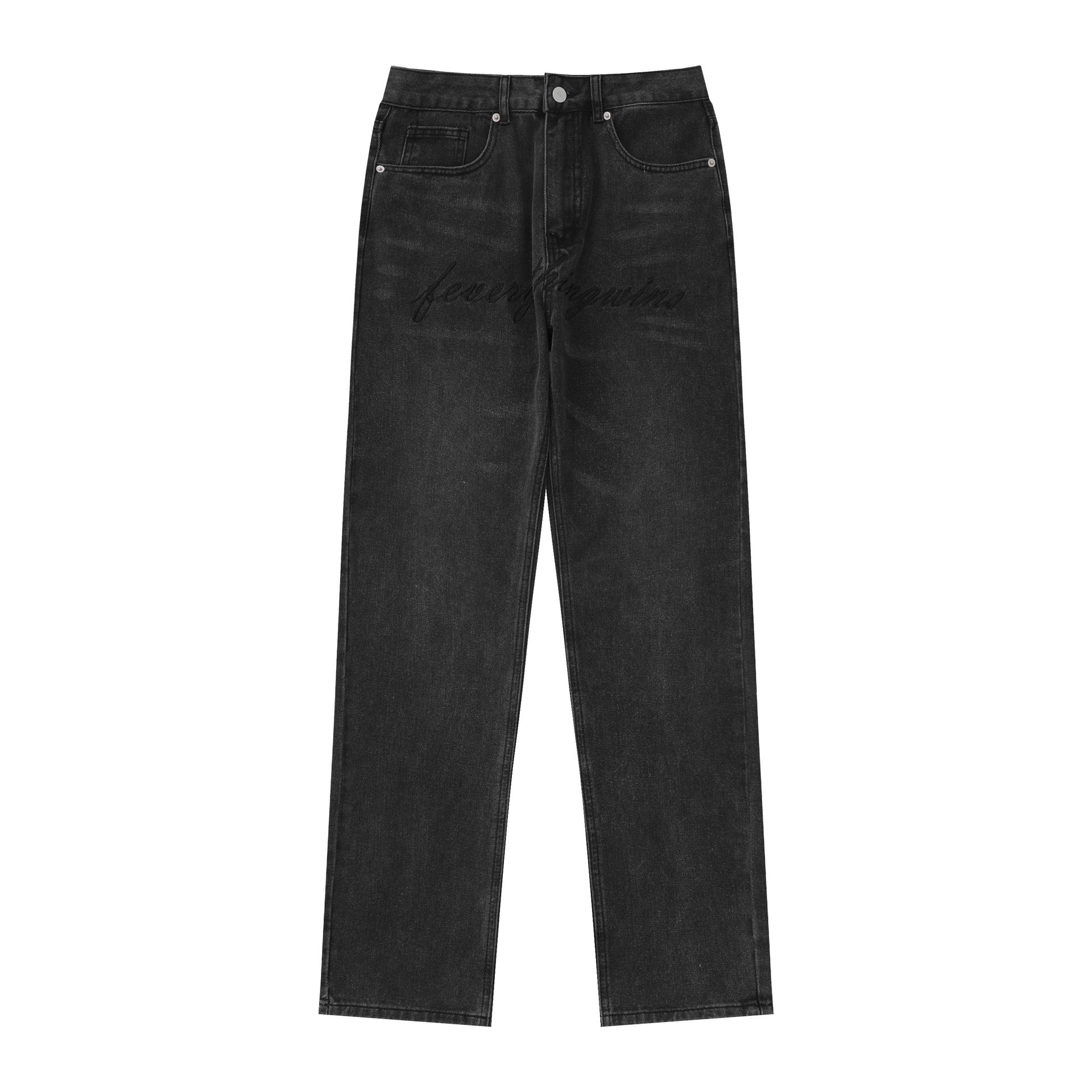 American-style Slim Fit Stretch-free High Street Retro Washed Jeans American-style Slim Fit Stretch-free High Street Retro Washed Jeans