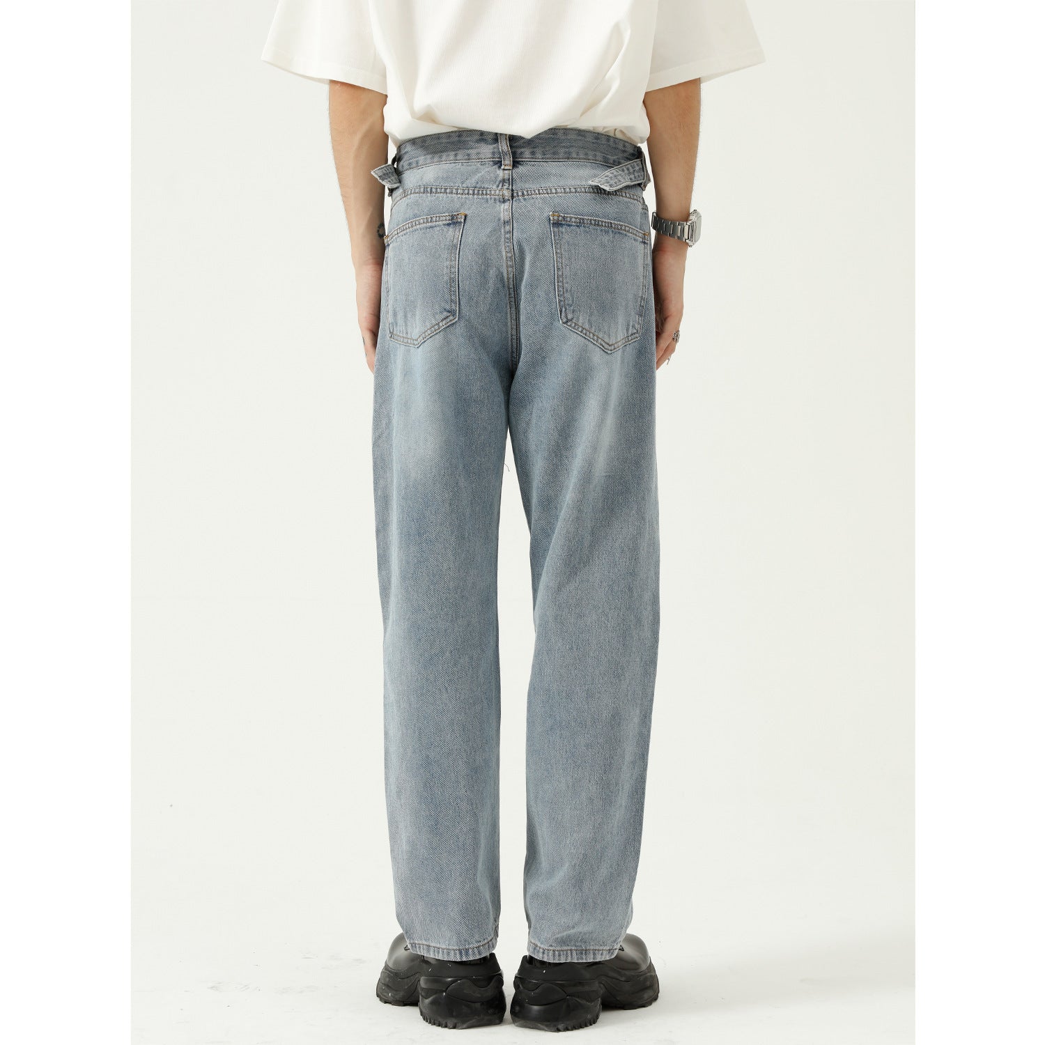 Personality Trend Design Sense Straight Casual Jeans Men Personality Trend Design Sense Straight Casual Jeans Men