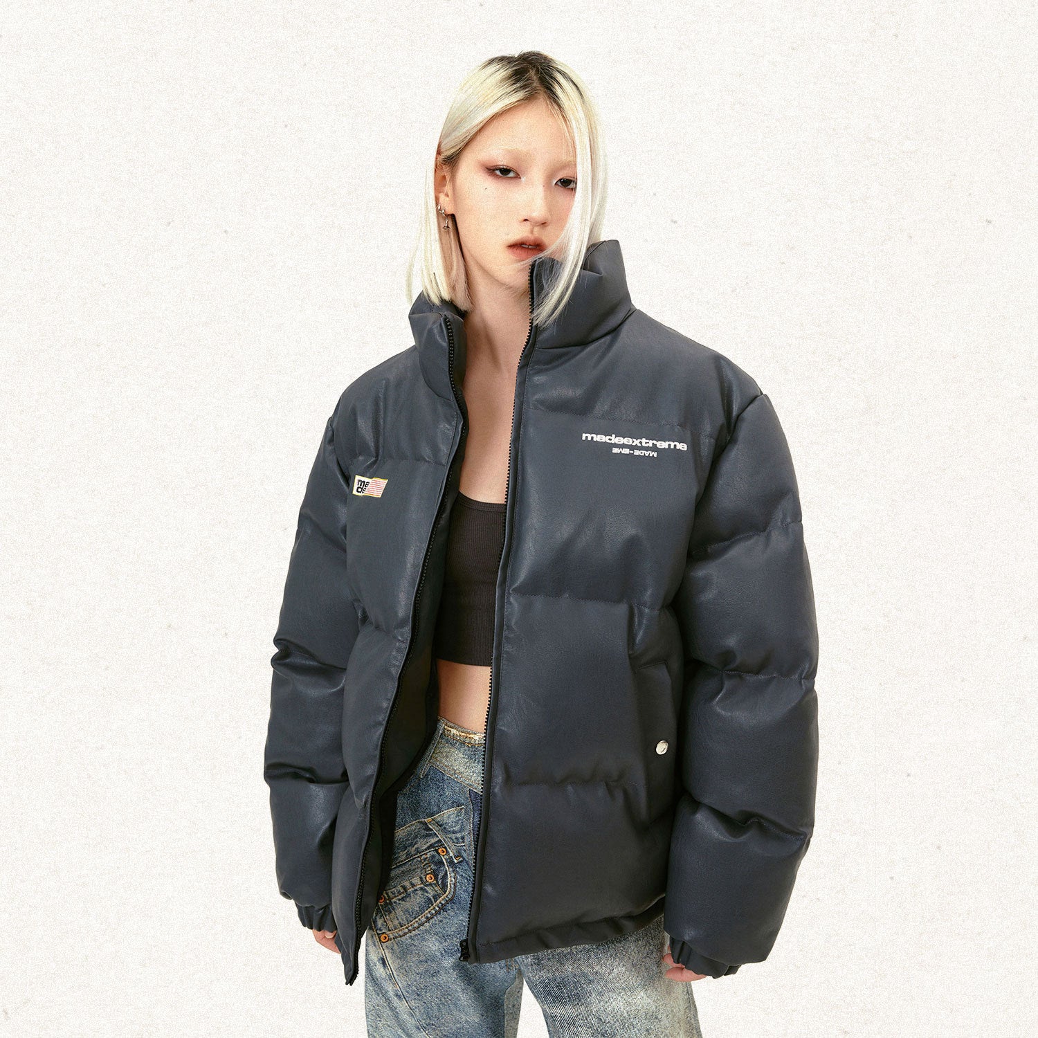 Printed Letter Cotton-padded Jacket For Men And Women Printed Letter Cotton-padded Jacket For Men And Women