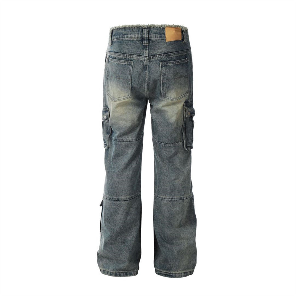 Fashion Washing Workwear Multi-pocket Jeans Men Fashion Washing Workwear Multi-pocket Jeans Men