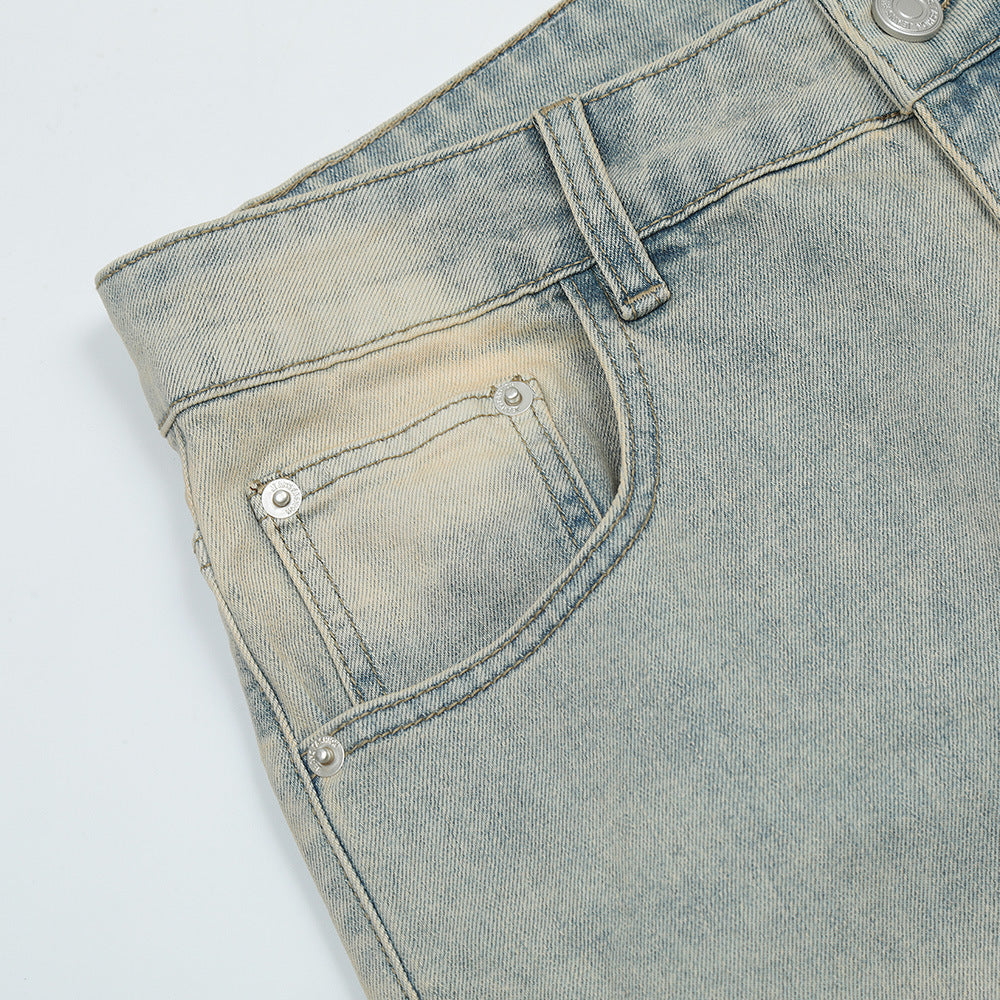 Washed White Straight Jeans For Men Washed White Straight Jeans For Men