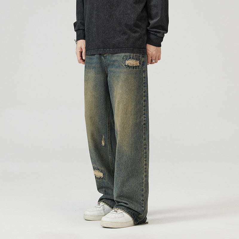 Fashion Irregular With Personality Ripped Jeans Men Fashion Irregular With Personality Ripped Jeans Men